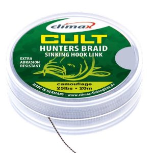 CLIMAX CULT CARP HUNTERSBRAID SINKING HOOKLINK 20m 25lb Dark Silt