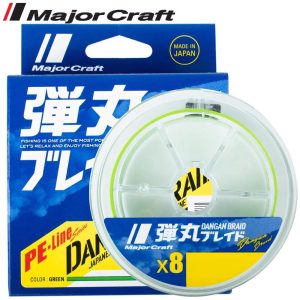 MAJOR CRAFT DANGAN BRAID X8 150m #1.5 30lb Fluo Light Green