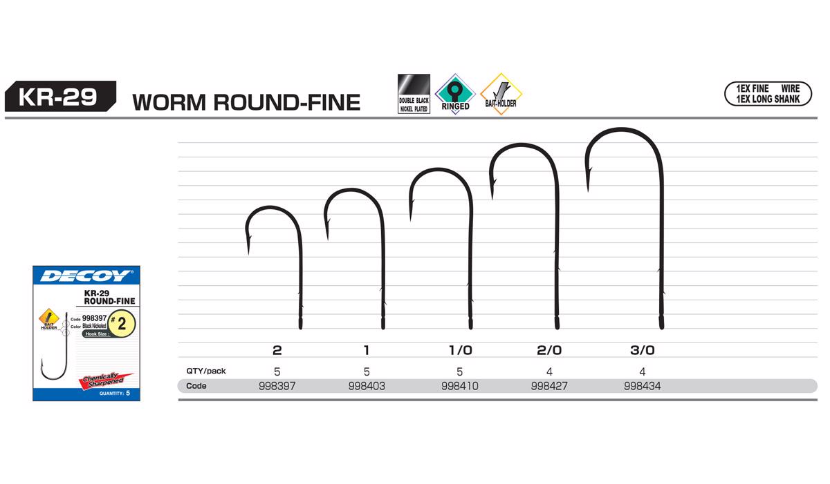 HOROG DECOY WORM KR-29 ROUND FINE 1/0
